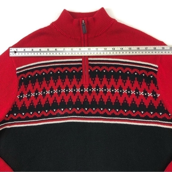 CHAPS red navy mens Nordic Alpine quarter zip sweater Large - Picture 6 of 6